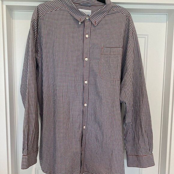 Columbia 100% Cotton Plaid Check Button Down Long Sleeve Classic Fit, XXL - Picture 1 of 10